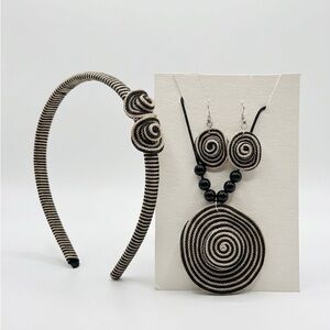 Artisanal Jewelry Set-Headband Necklace Earrings